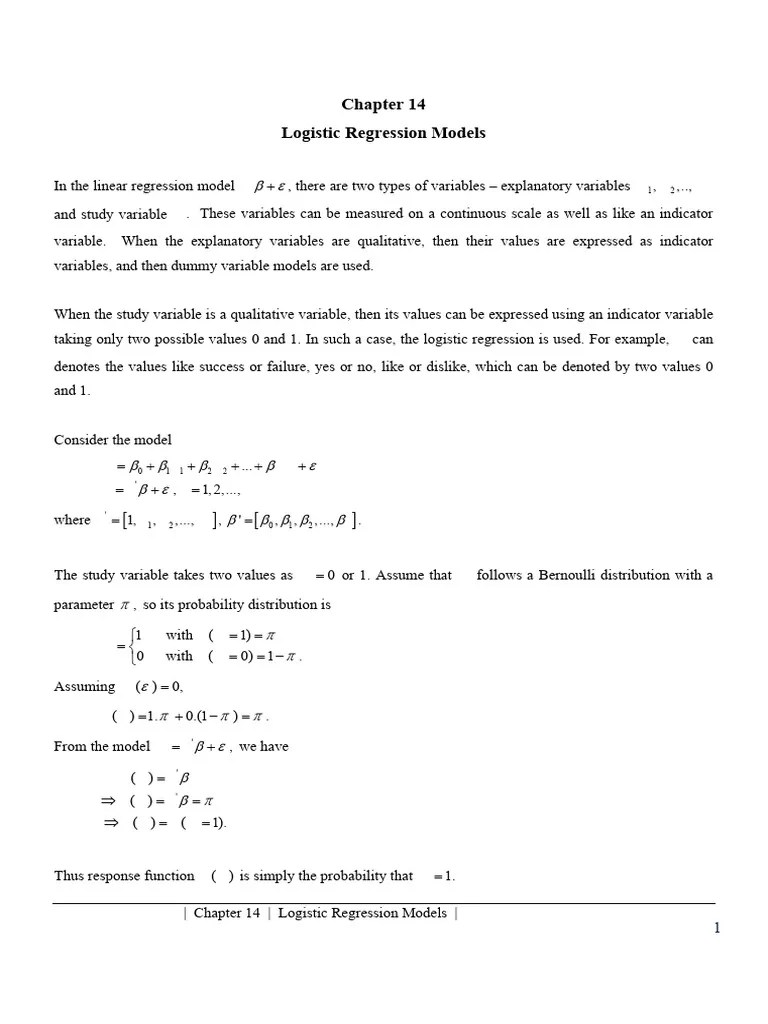 Unit - II Regression-LogisticRegressionModels | PDF | Logistic Regression | Linear Regression