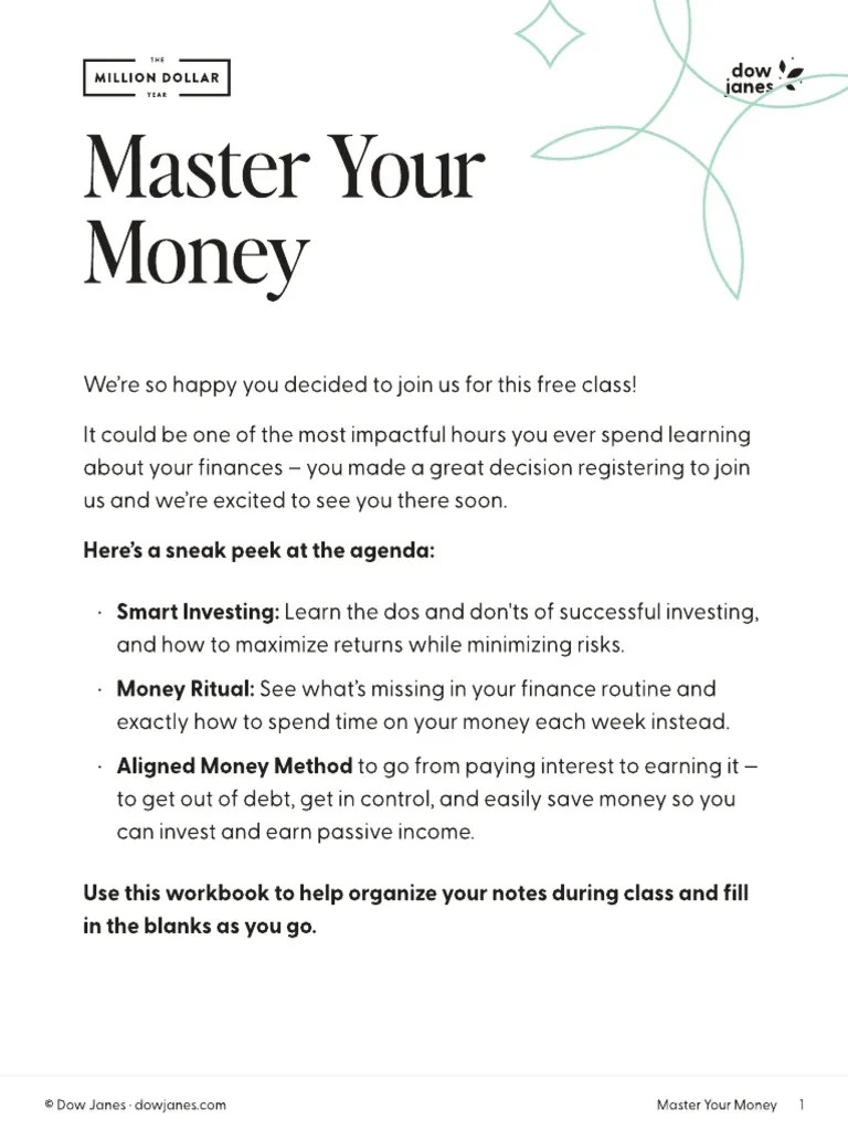 Master Your Money Workbook | PDF | Investing | Private Sector