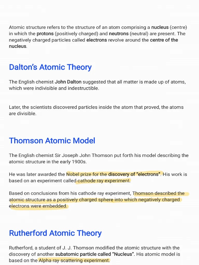 Atomic Structure Teacher Notes | PDF | Semiconductors | Coordination ...