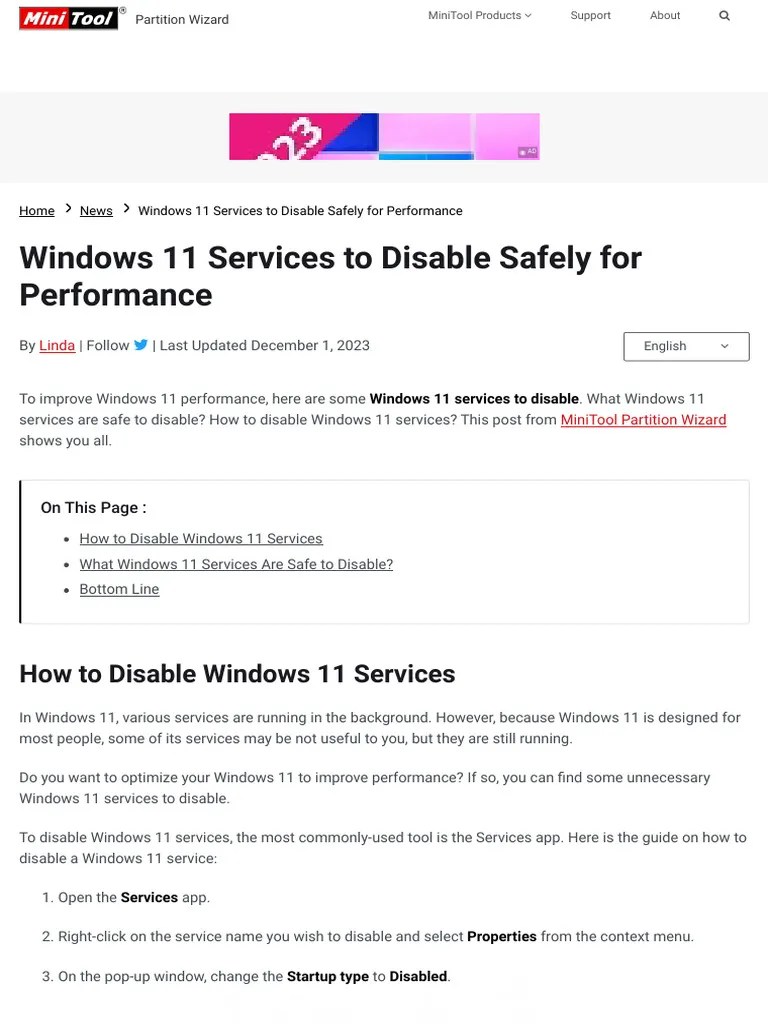 Windows 11 Services To Disable Safely For Performa | PDF | Remote ...