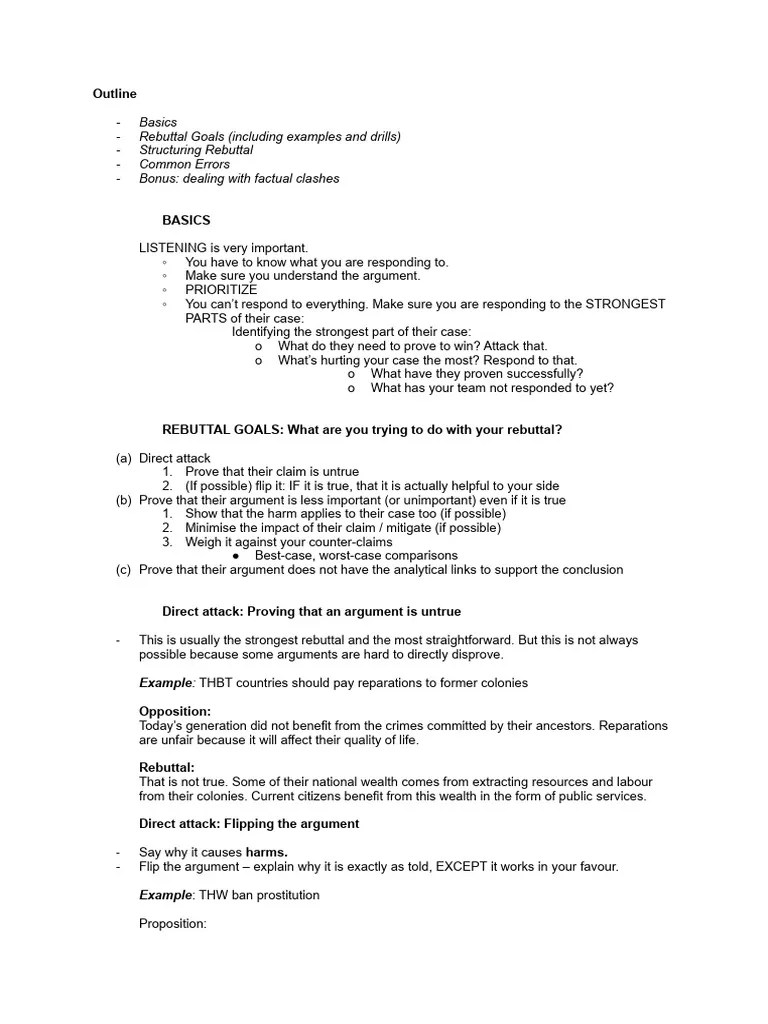 Rebuttals 101 | PDF | Argument