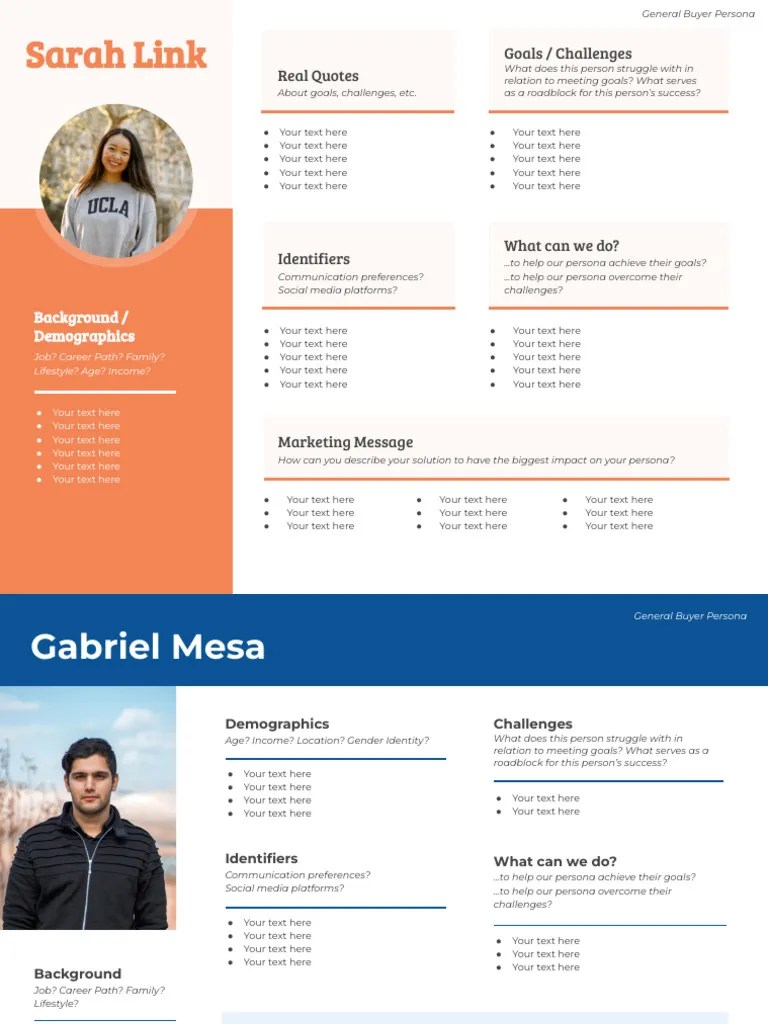 Customer Persona Templates | PDF | Marketing | Human Communication