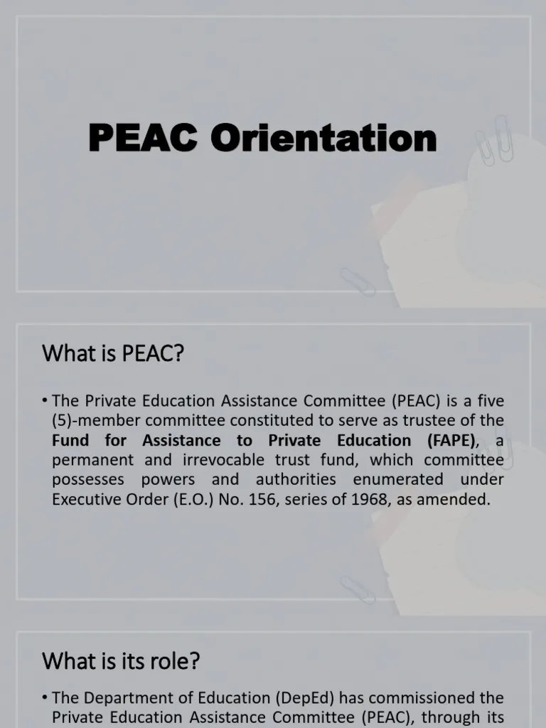 PEAC Orientation For Students 1 | PDF | Curriculum