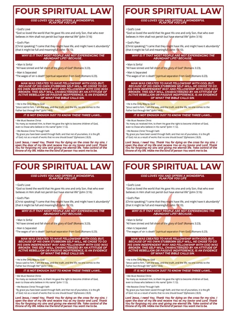 FOUR SPIRITUAL LAW | PDF | Jesus | Eternal Life (Christianity)