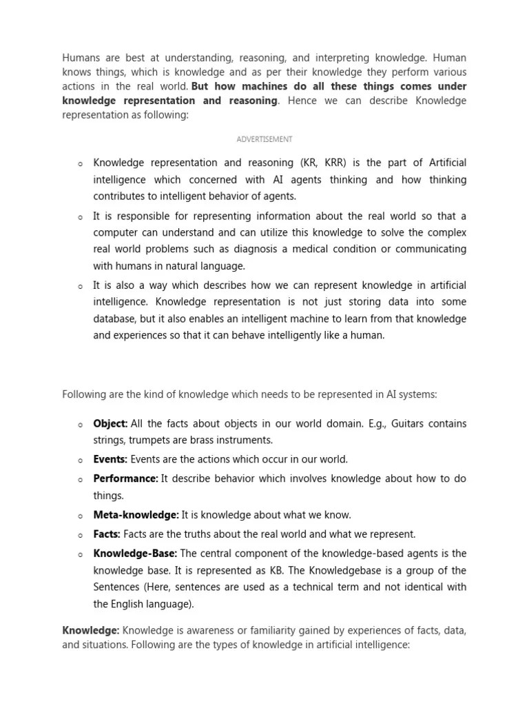 AI Unit3 | PDF | Logic | Knowledge Representation And Reasoning