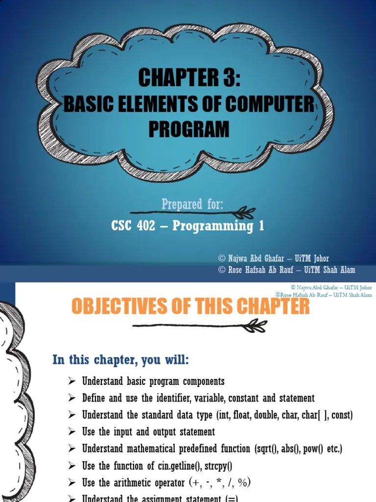 Chapter 3-Basic Elements Of Computer Program | PDF | Boolean Data Type ...