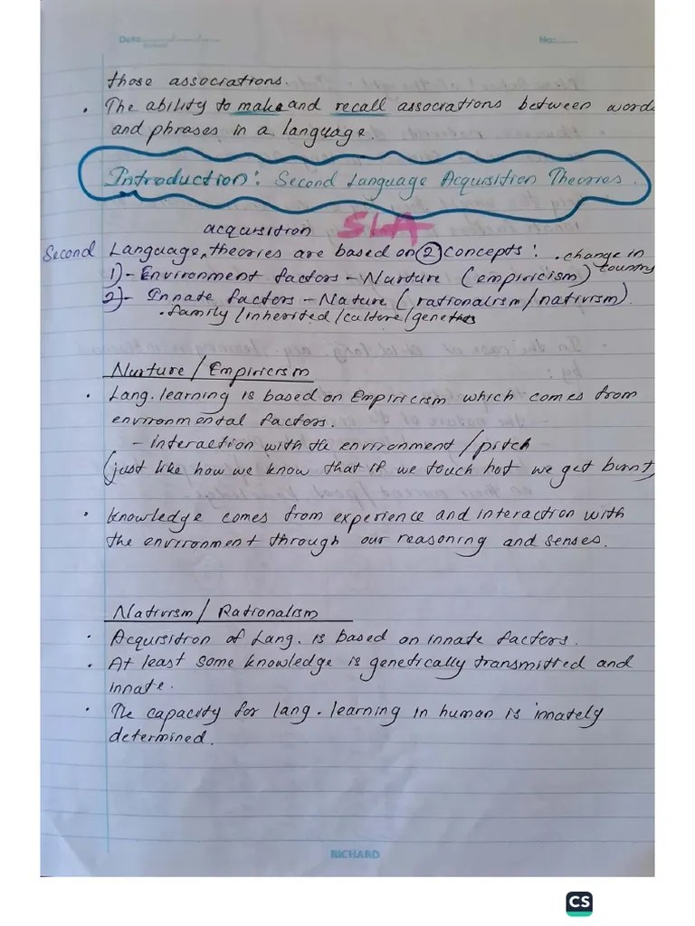 3.introduction To Second Language Acquisition Theories | PDF