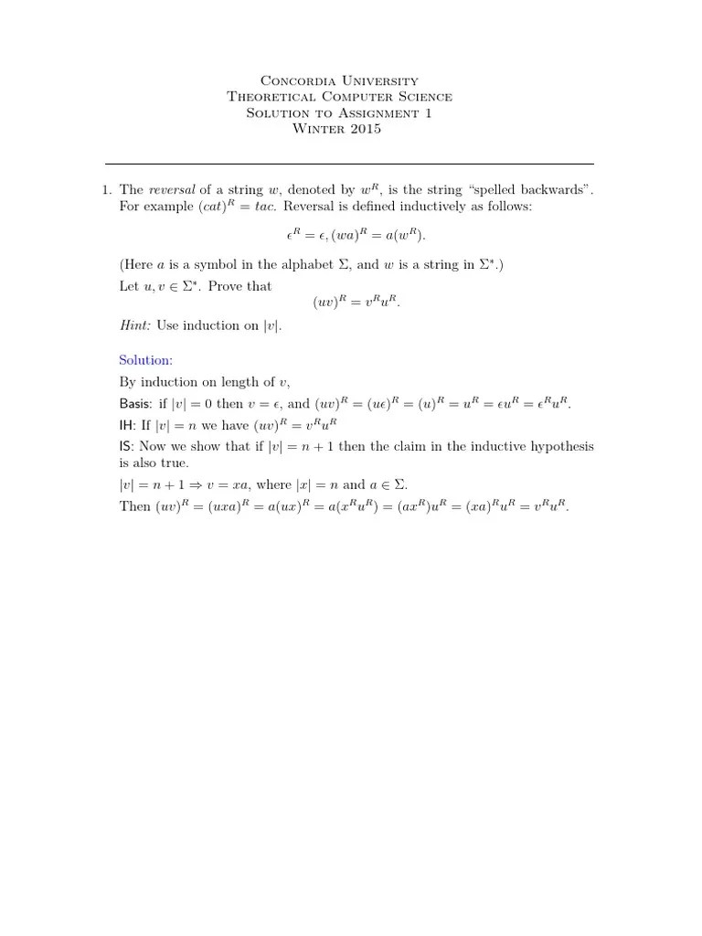 Assgn1-sols | PDF | String (Computer Science)