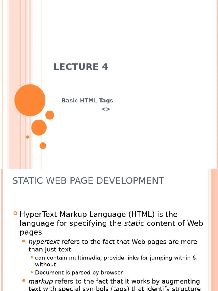 Lecture 4 | PDF | Html | Html Element