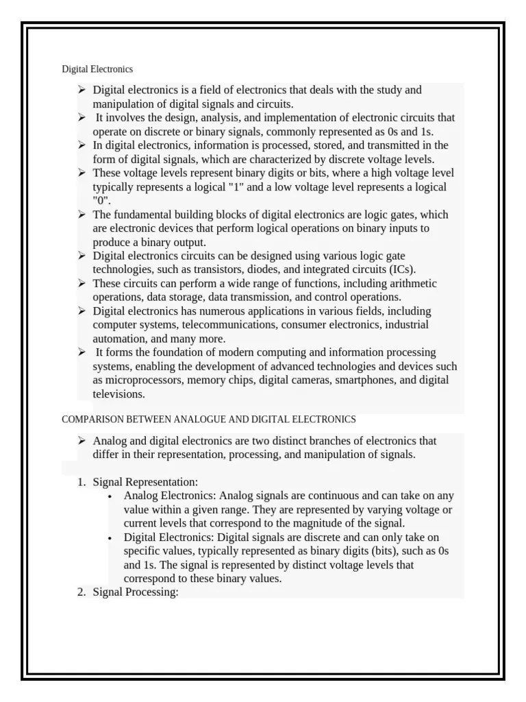 Intro To Digital Electronics | PDF | Digital Electronics | Electronics