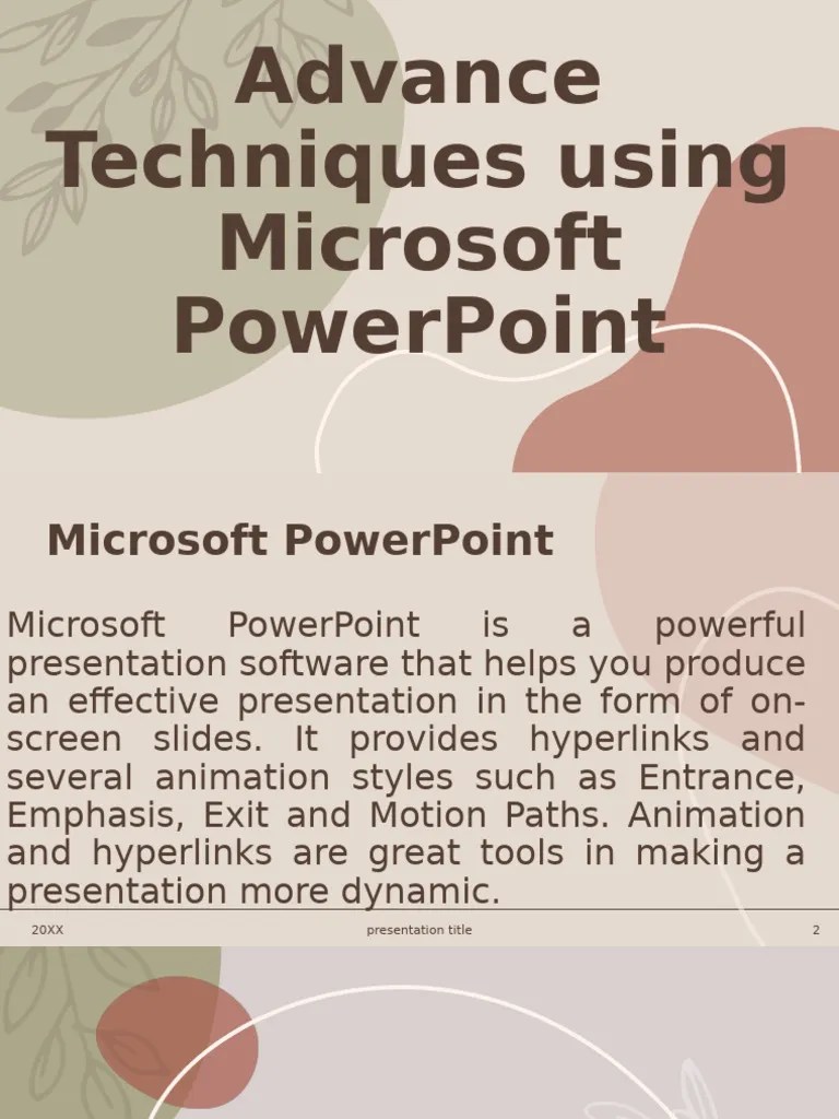 Advance Techniques Using Microsoft PowerPoint | PDF | Microsoft Power ...