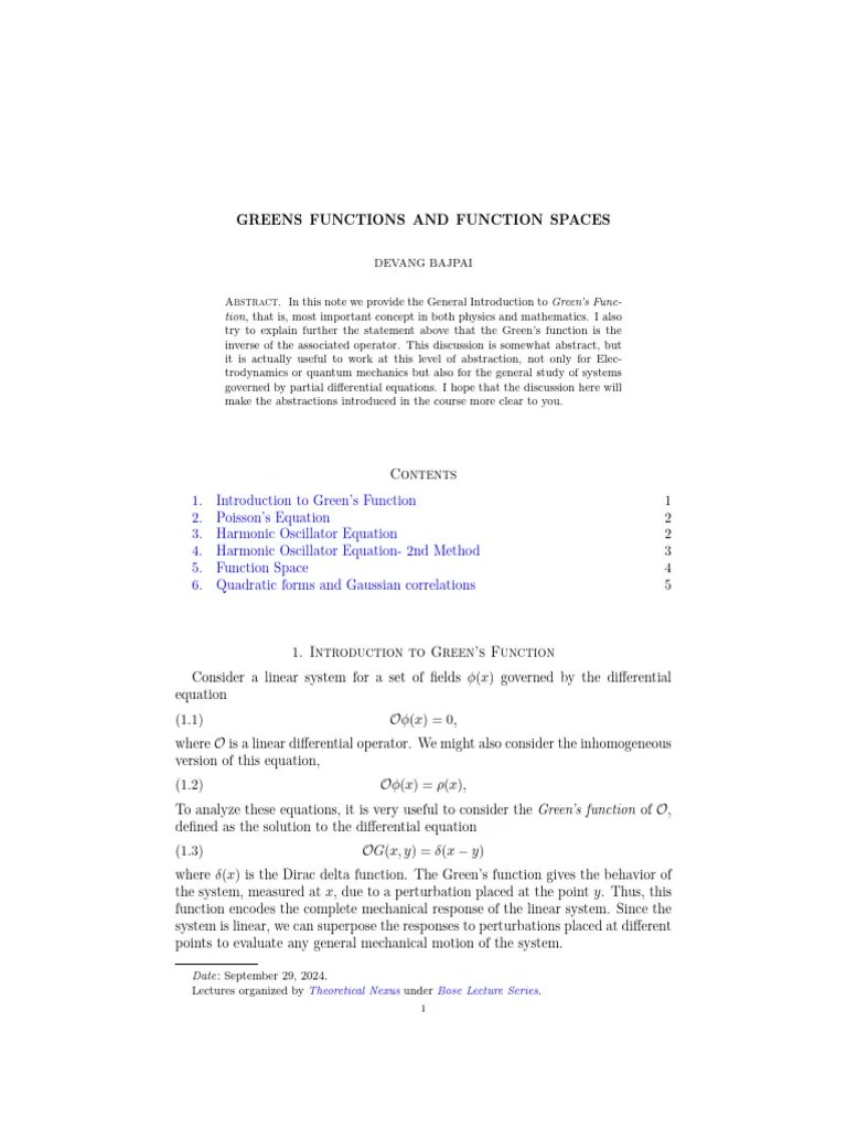 Greens_Functions_and_Function_Spaces | PDF | Green's Function | Applied ...
