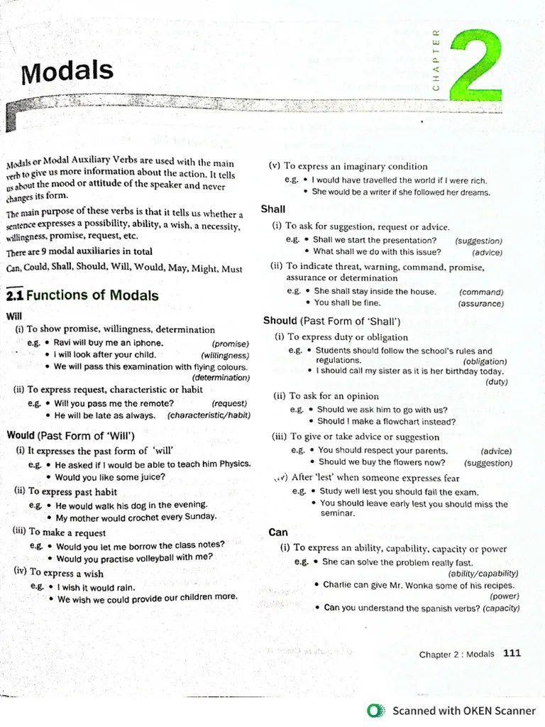 Modals 101 Pdf