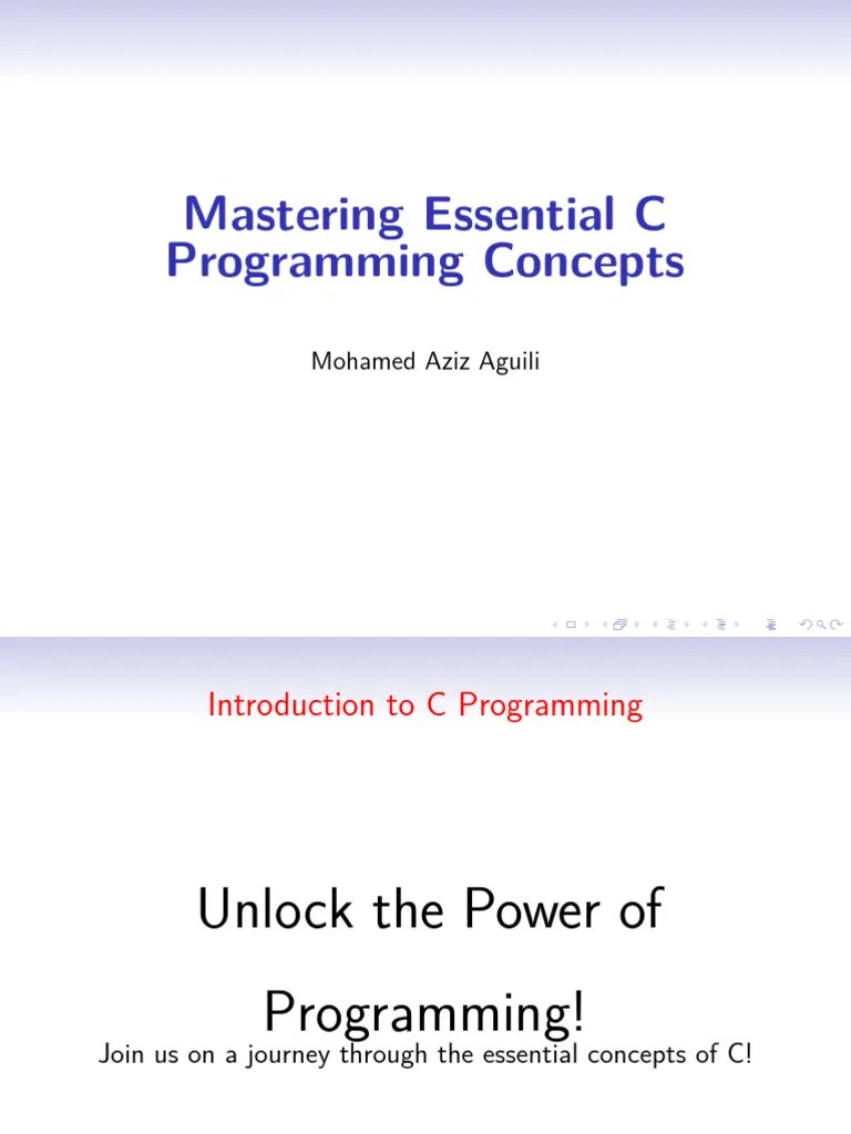 Mastering Essential C Programming Concepts | PDF | Pointer (Computer ...