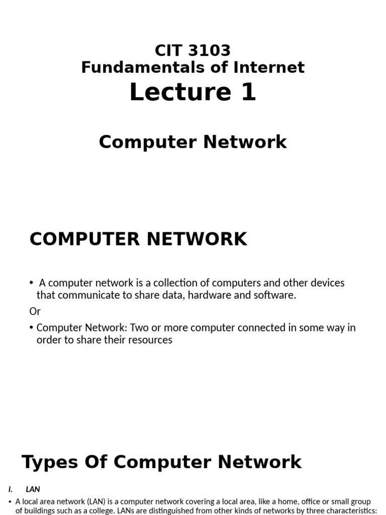 3103lecture 1 Computer Network | PDF | Computer Network | Network Topology