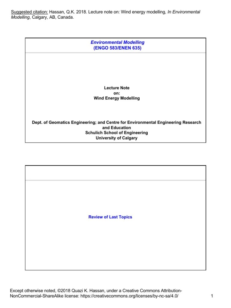 Lec 11.Wind Energy Modelling | PDF | Wind Power | Wound