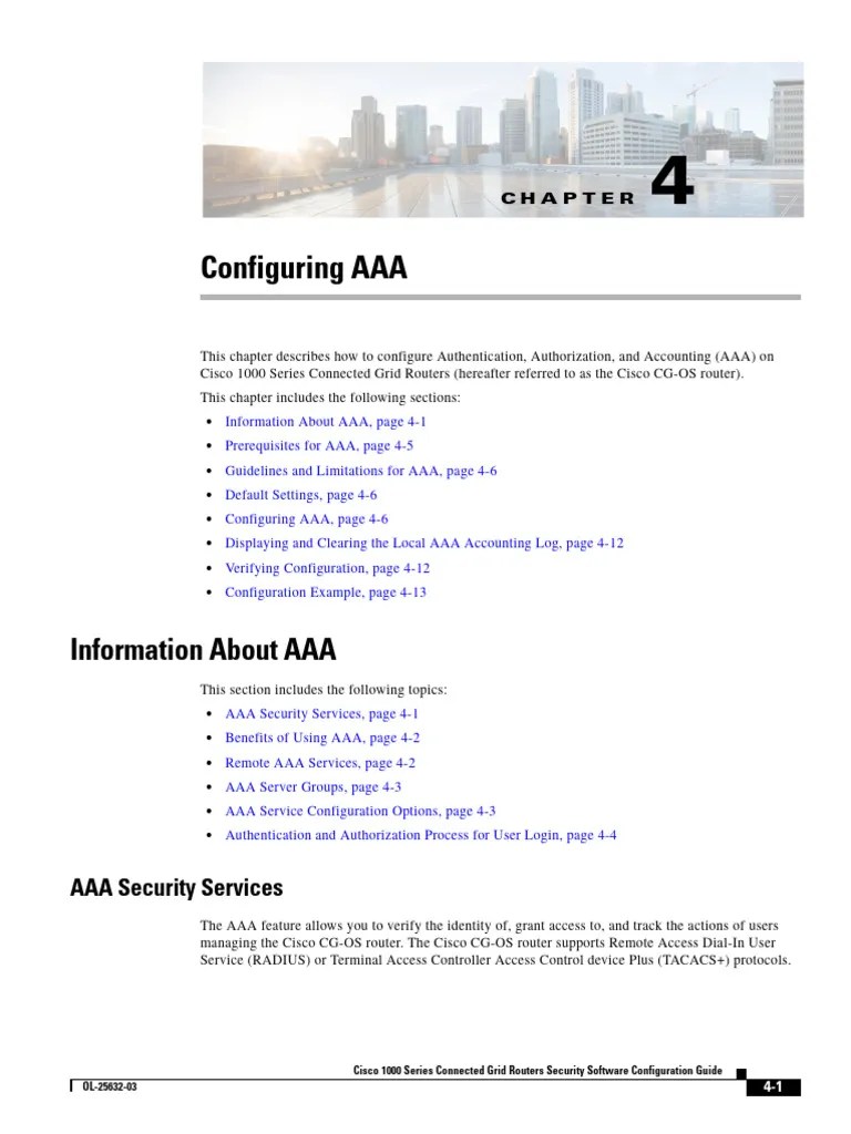 Configuring AAA | PDF | Radius | Secure Shell
