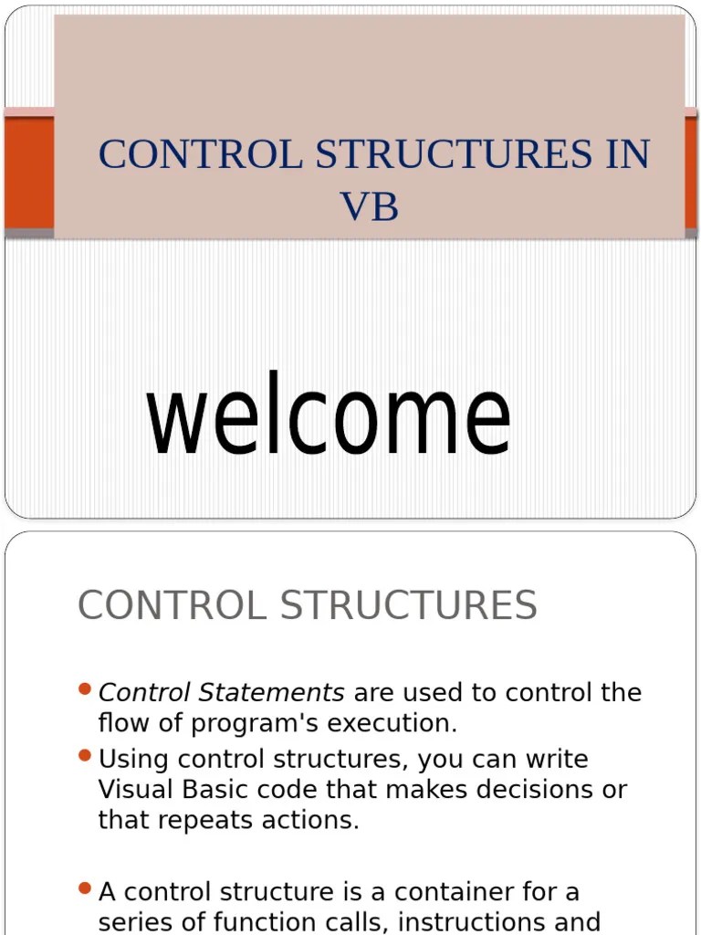 VB Control Structures | PDF | Control Flow | Software Engineering