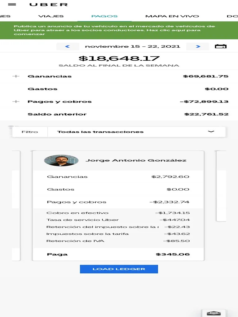 Uber Panel De Flotilla | PDF | Finanzas Y Dinero