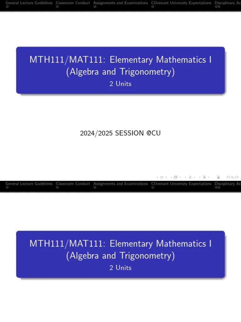 MTH111__Overview | PDF | Numbers | Set (Mathematics)