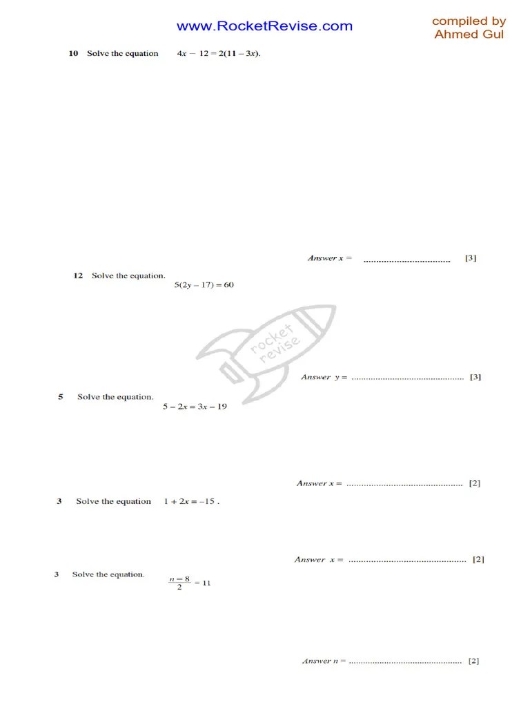 Solving Linear Equationscrop2.image - Marked | PDF