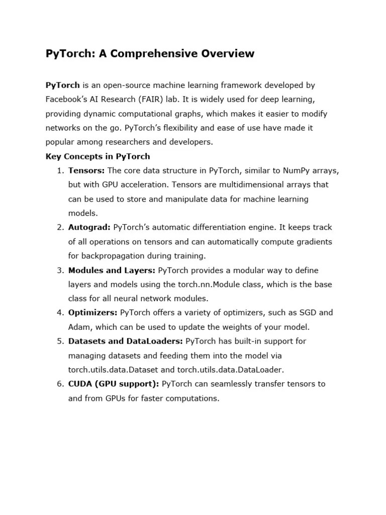 PyTorch - A Comprehensive Overview | PDF | Computational Neuroscience ...
