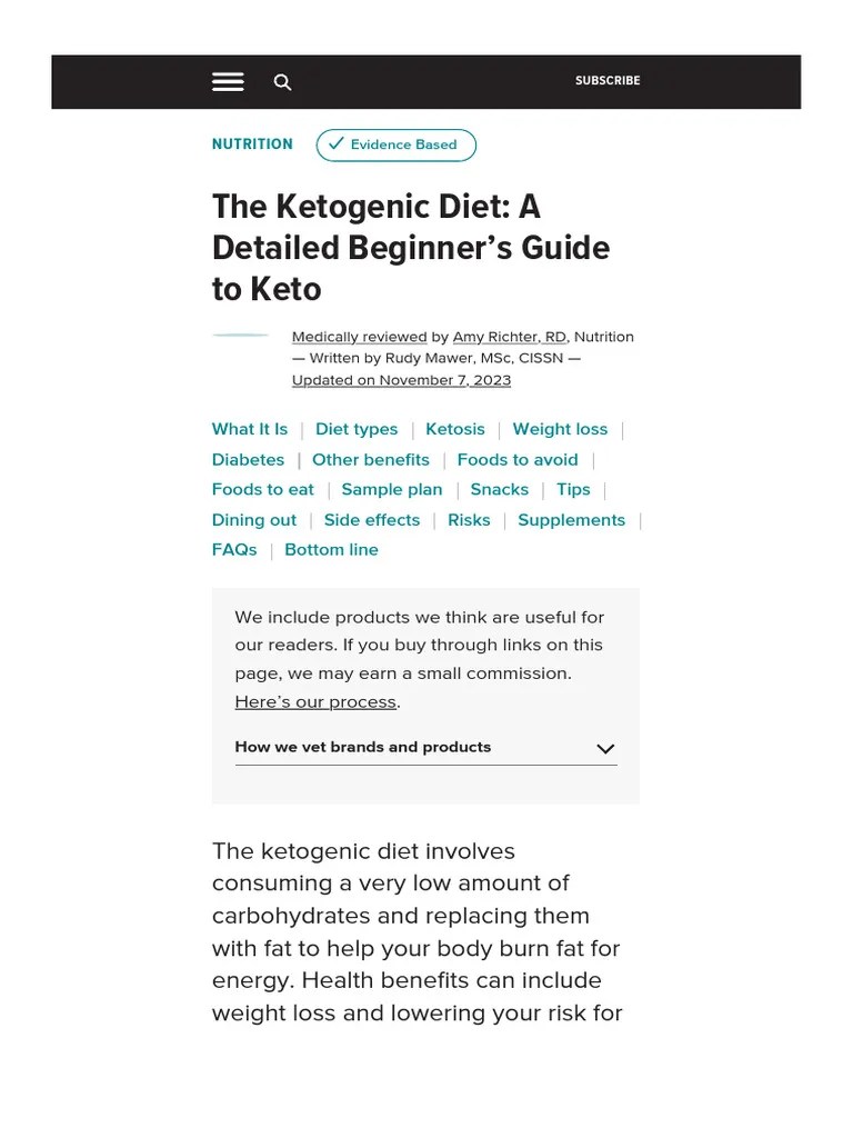 The Ketogenic Diet - A Detailed Beginner's Guide To Keto | PDF | Ketogenic Diet | Dieting
