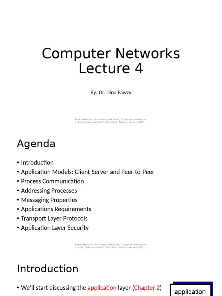 Networks Lecture 4 | PDF | Peer To Peer | Client–Server Model