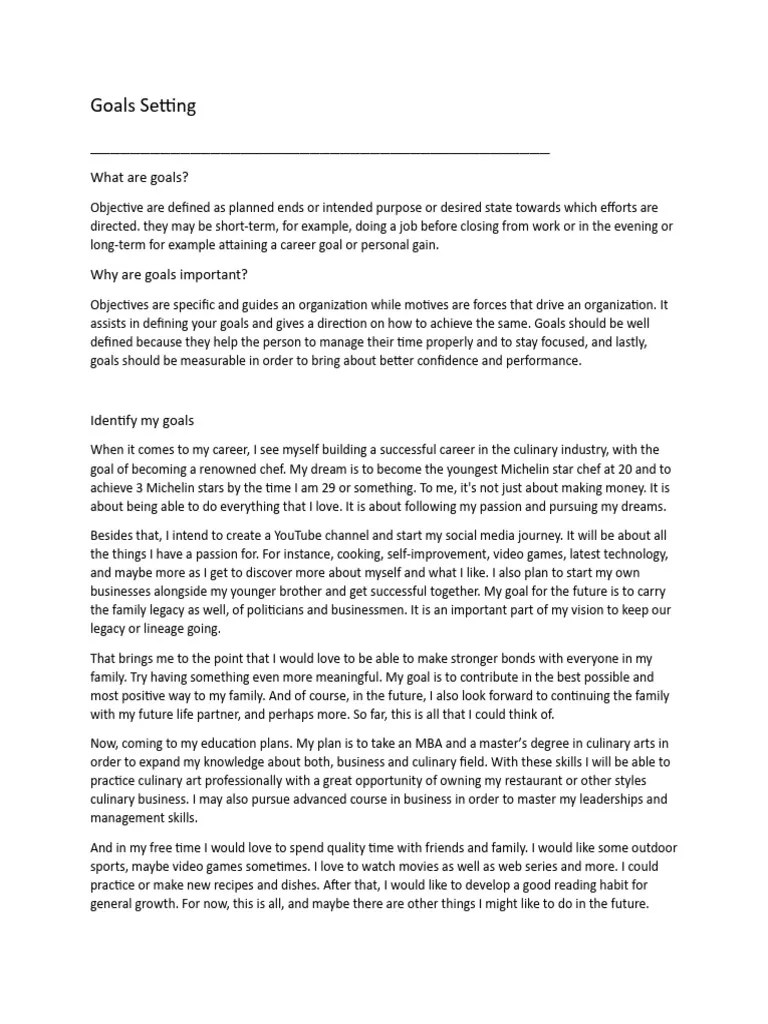 Goals Setting | PDF | Goal | Goal Setting