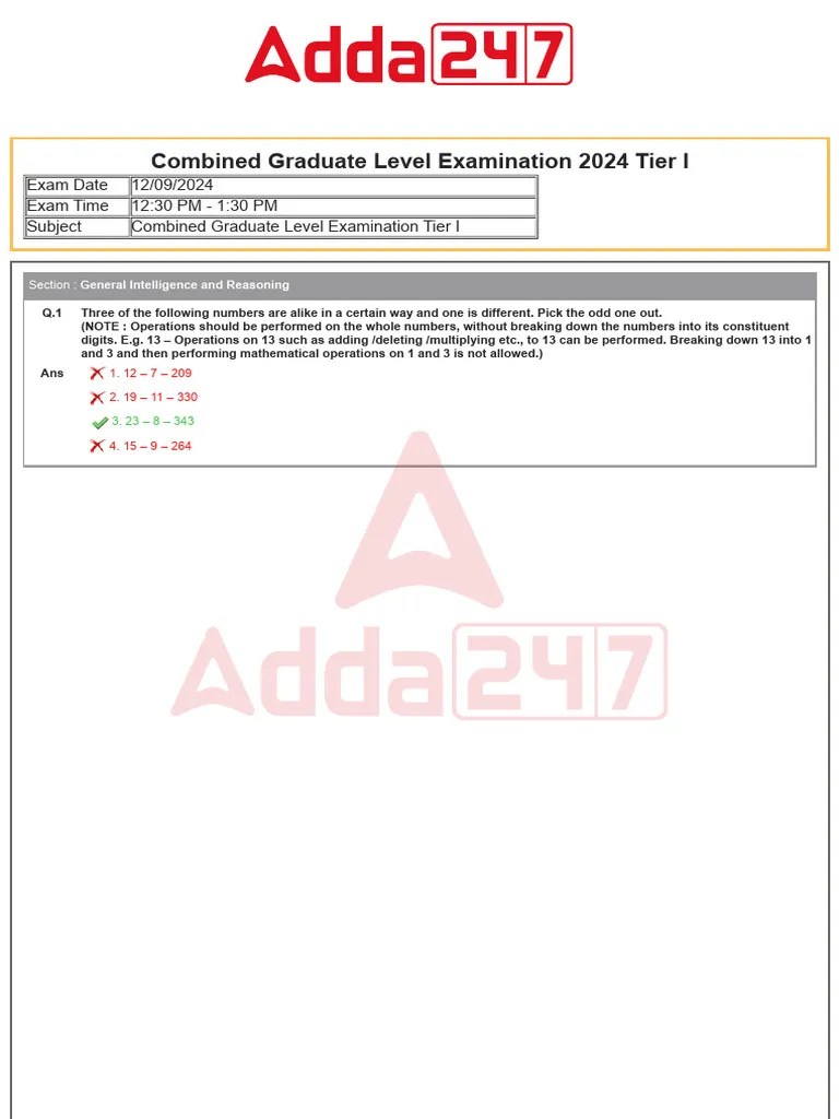 SSC CGL Tier 1 Question Paper 12 September 2024 Shift 2 1 | PDF | Karma ...