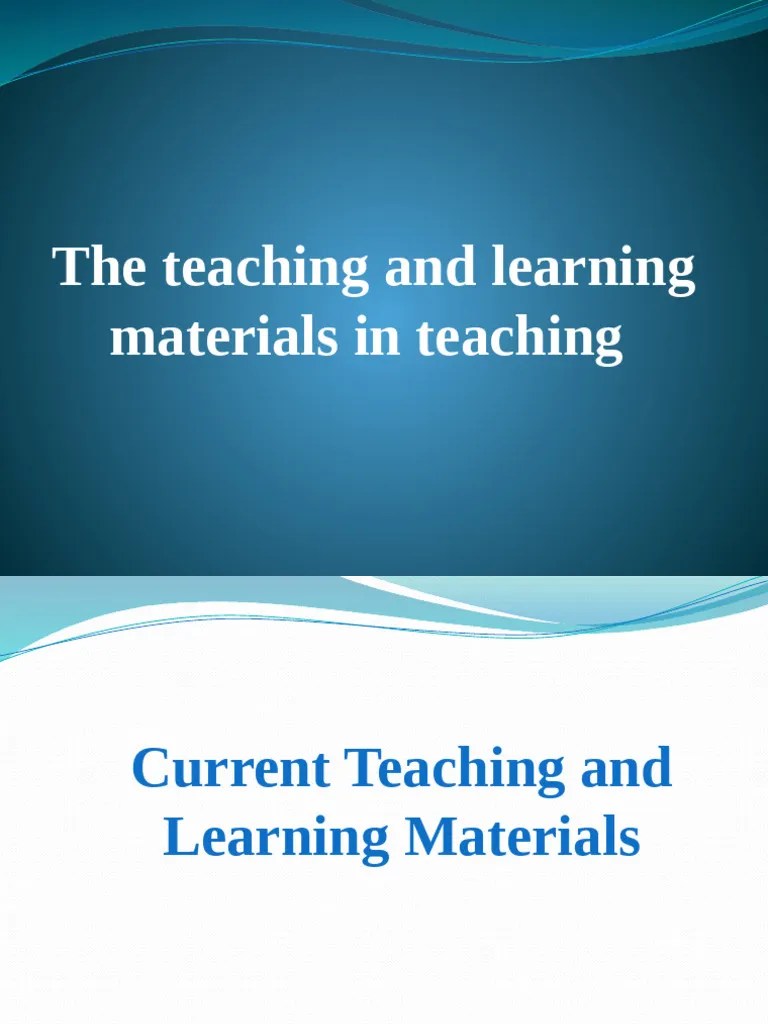 Teaching Learning Materials | PDF | Teachers | Curriculum