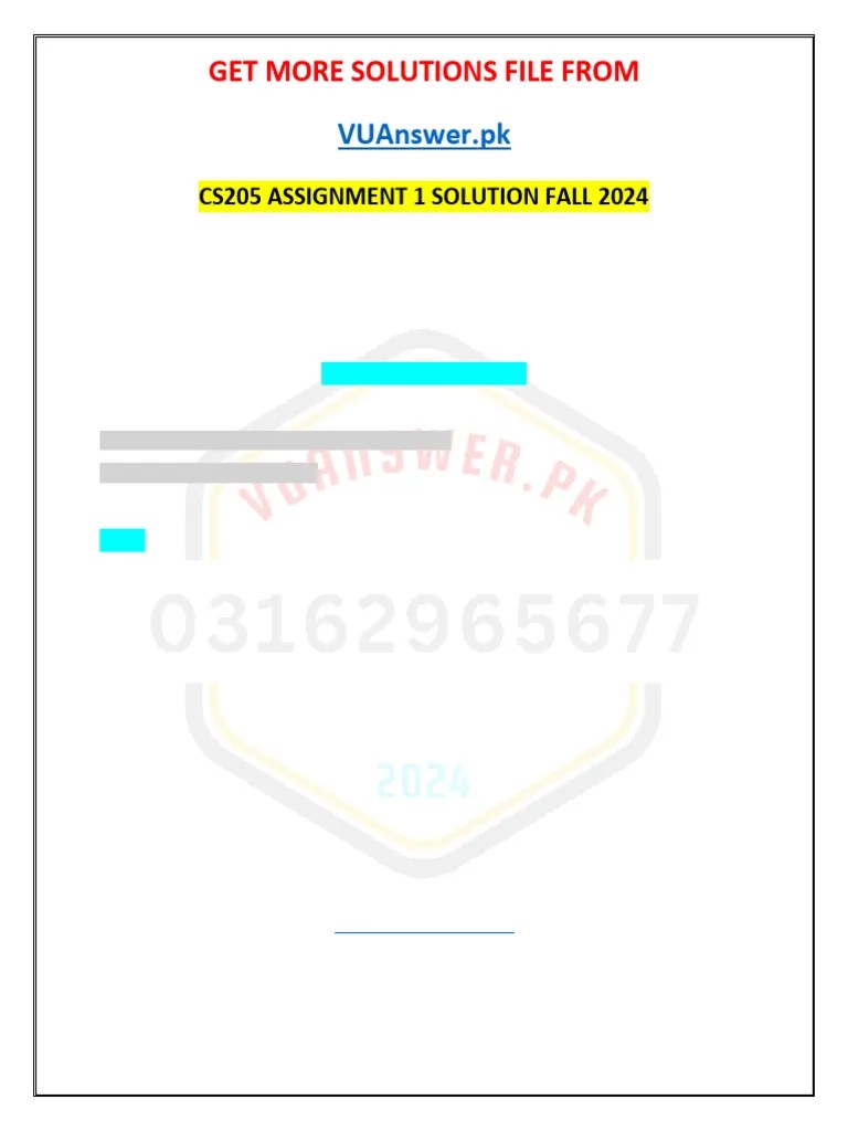 CS205 Assignment 1 Solution Fall 2024 | PDF | Filename | Computer ...