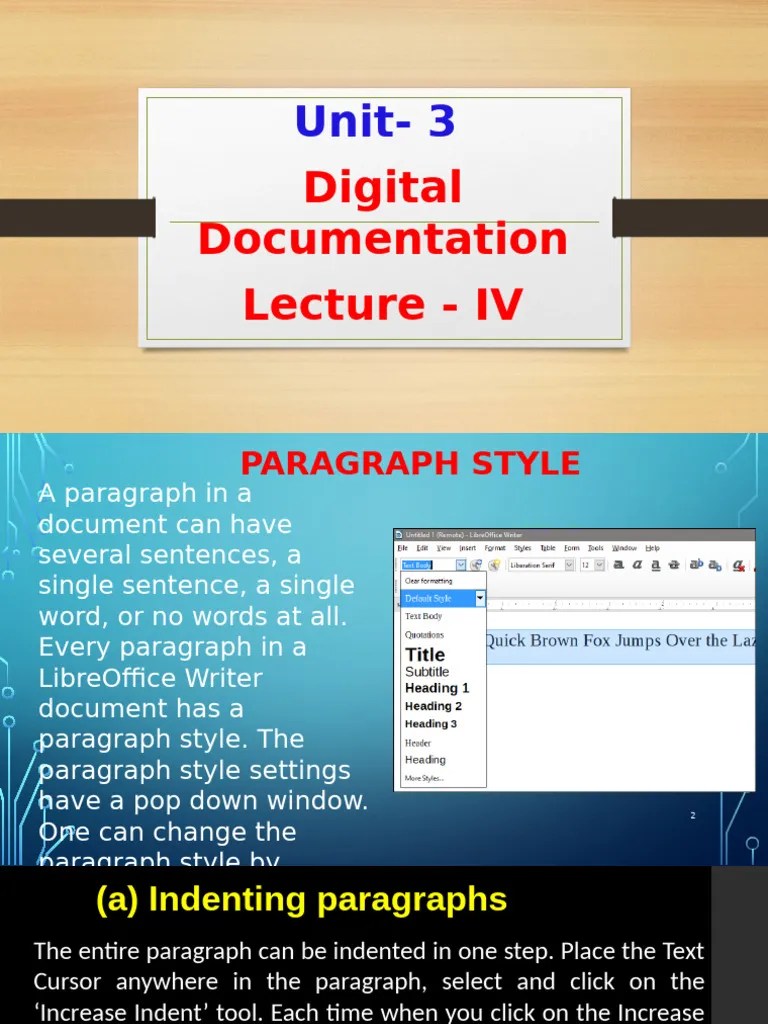 Unit - 3 Digital Documentation Part - IV | PDF | Paragraph | Cursor ...