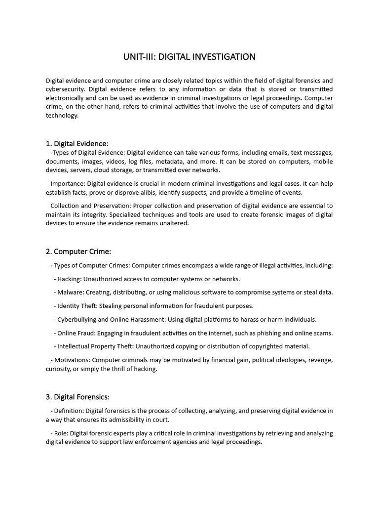Unit-3 | PDF | Cybercrime | Digital Forensics