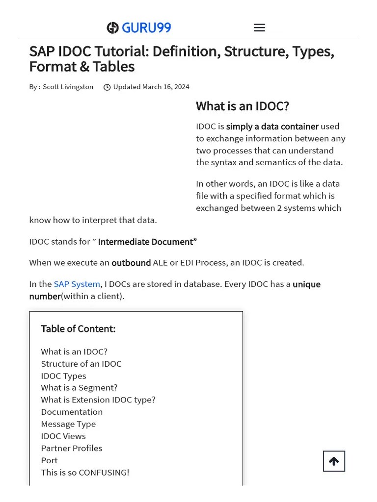 SAP IDOC Tutorial | PDF | Electronic Data Interchange | Computing