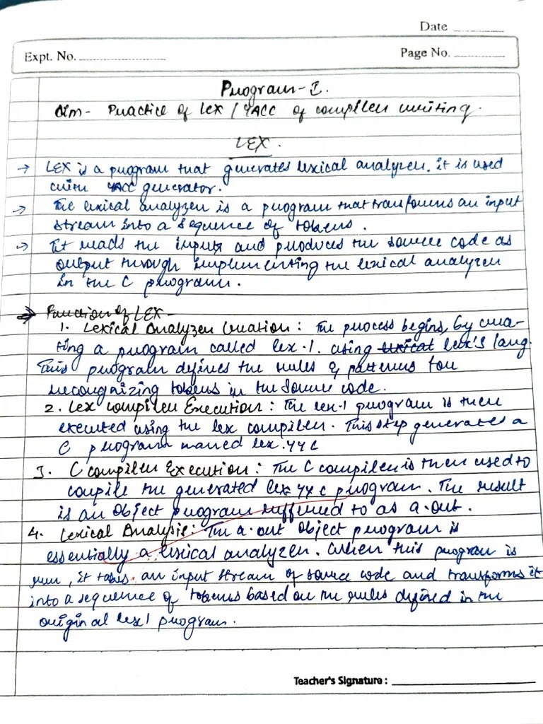 Compiler Design File BTech CSE 5th Semester | PDF