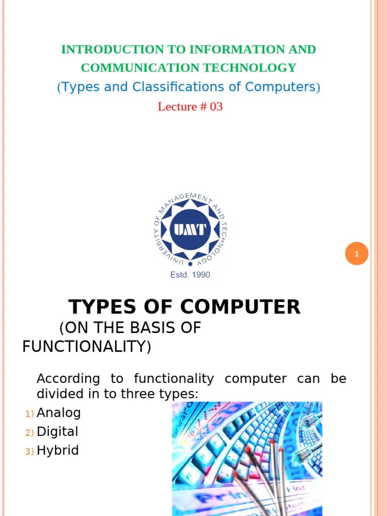 3 - Types And Classifications Of Computers | PDF | Personal Computers ...