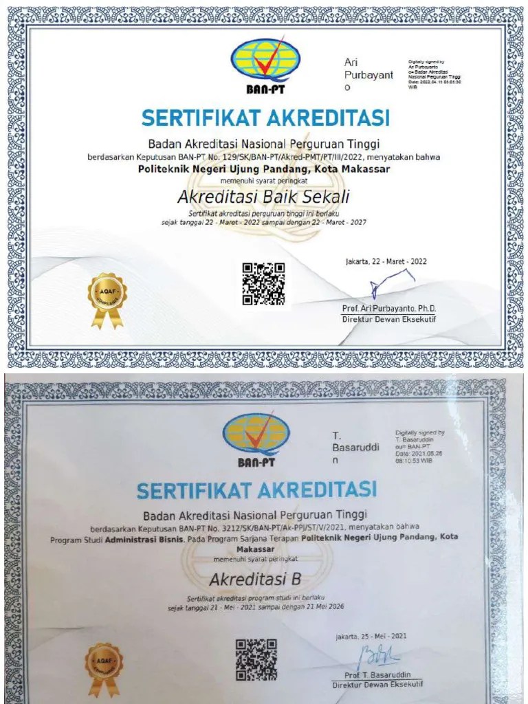 Akreditas Perguruan Tinggi Dan Program Studi | PDF