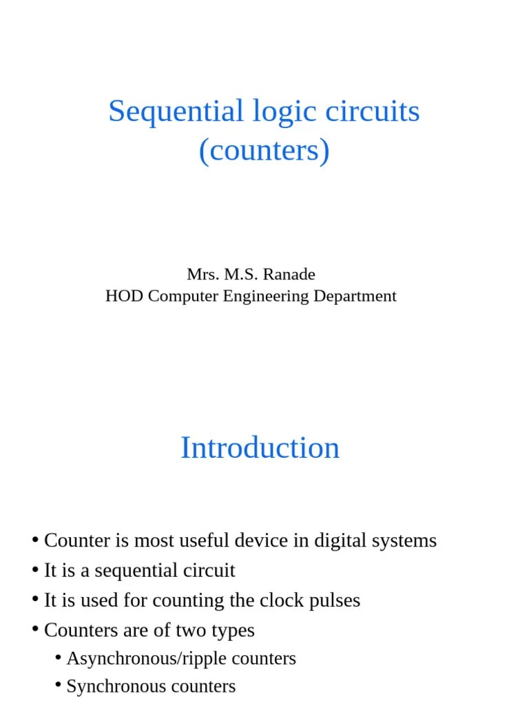 Chap 4 Sequential Logic Circuits - Counters | PDF | Electronics ...