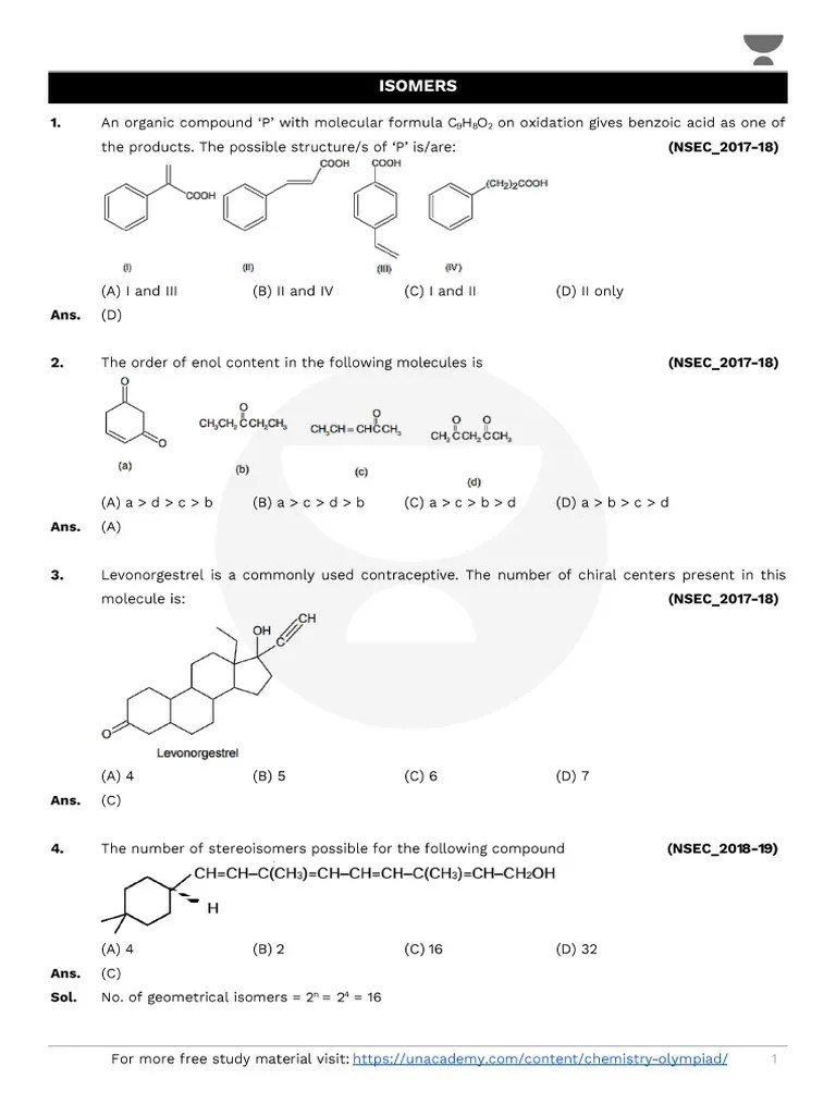 3.-Isomers-Questions-with-Solution | PDF