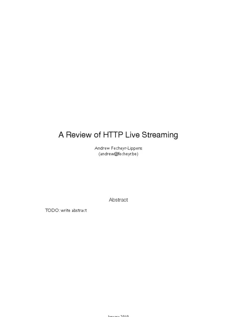 HTTP Live Streaming | PDF | Streaming Media | Adobe Flash