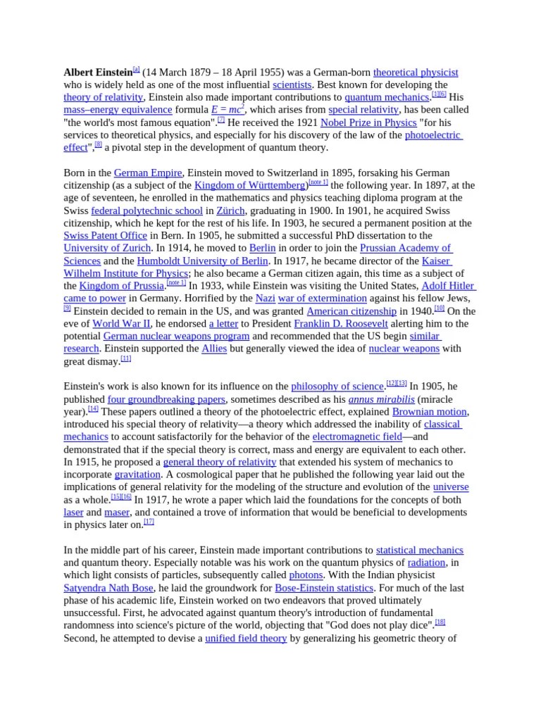 Albert Einstein | PDF | Albert Einstein | Physics