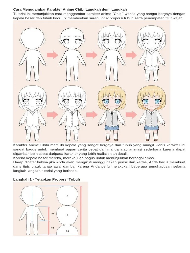 Cara Menggambar Karakter Anime Chibi Langkah Demi Langkah | PDF