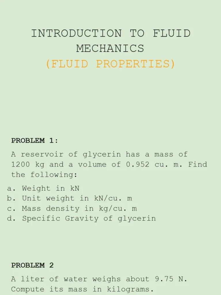 Introduction To Fluid Mechanics | PDF