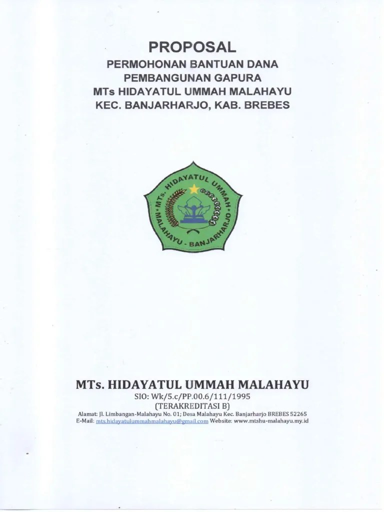 Proposal Pengajuan Dana Pembangunan Gapura Sekolah | PDF