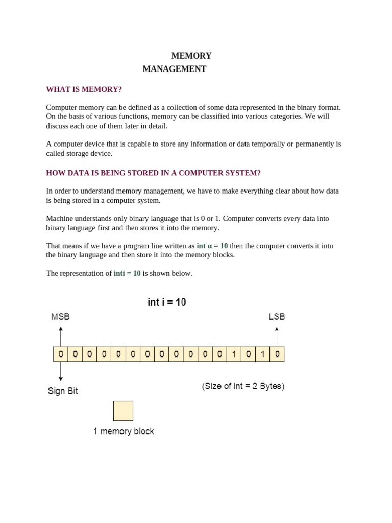 Memory Managemnet And Virtual Memeory Notes | PDF | Computer Data ...