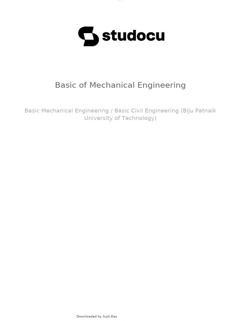 Basic-Of-mechanical-Engineering 1ST SEMESTER | PDF | Internal ...