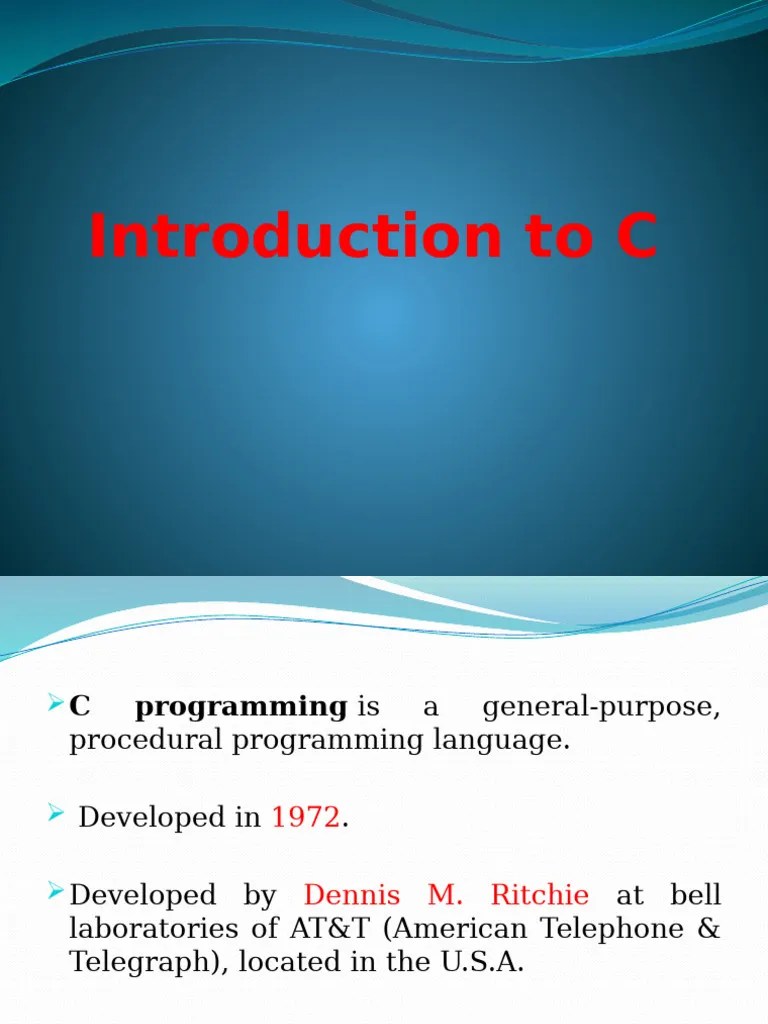 Introduction To C | PDF | Computer Programming | C (Programming Language)