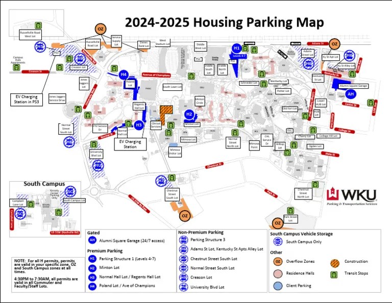 2024 2025 Housing Parking Map PDF 1
