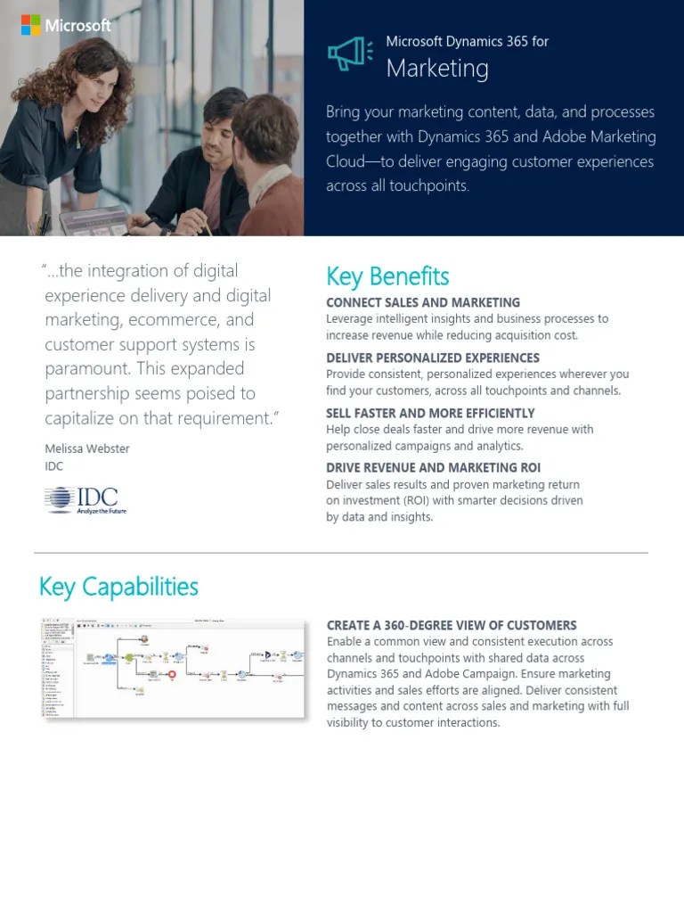 Microsoft Dynamics 365 Marketing | PDF | Sales | Marketing